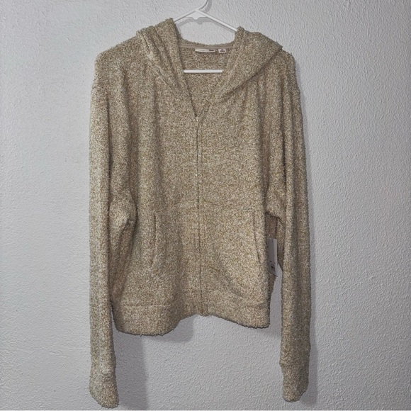 SO Tops - SO Perfectly Soft Tan Comfy Fuzzy Zip Up Hoodie Size 2X